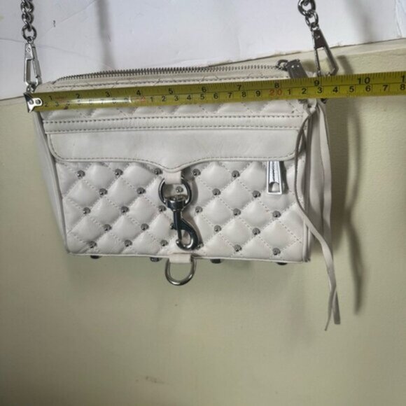 Rebecca Minkoff Studs Mini Mac Leather Crossbody Chain Shoulder Bag Zip Pocket - Picture 14 of 16